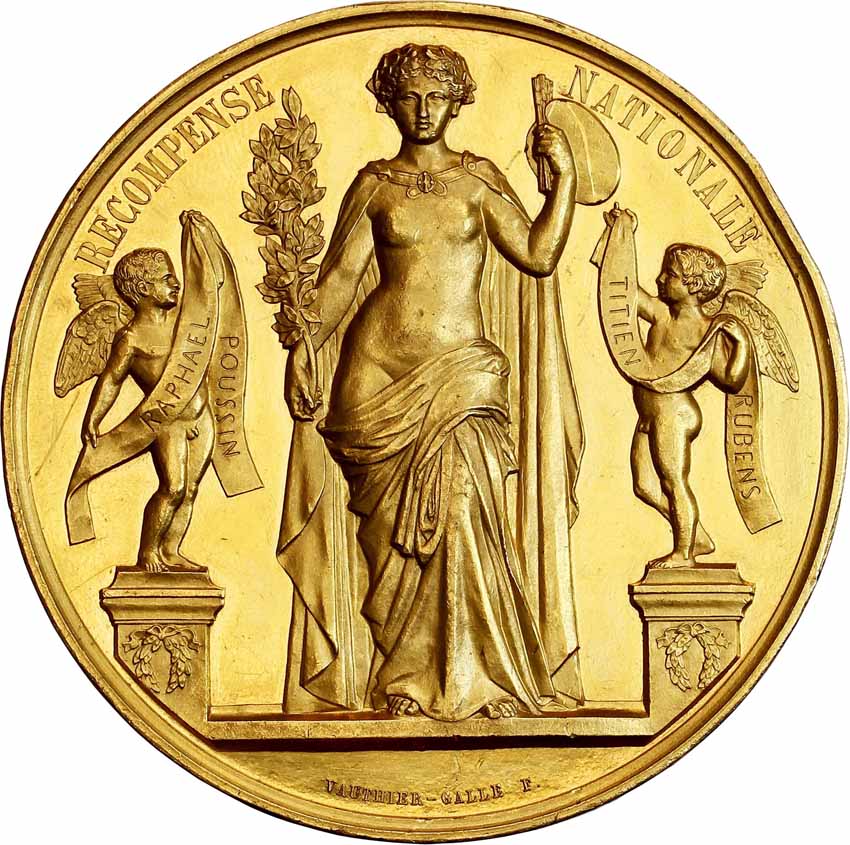 Polska XlX w. Medal Nagrodowy dla Henryka Rodakowskiego 1852 r., Paryż UNIKAT